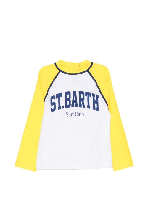 T-shirt bambino MC2 Saint Barth bianca e gialla a manica lunga MC2 SAINT BARTH Kids | MOORISH R03224L